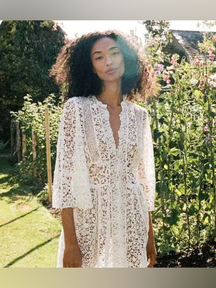 Doen Astrea Lace Dress Heirloom Salt Xs